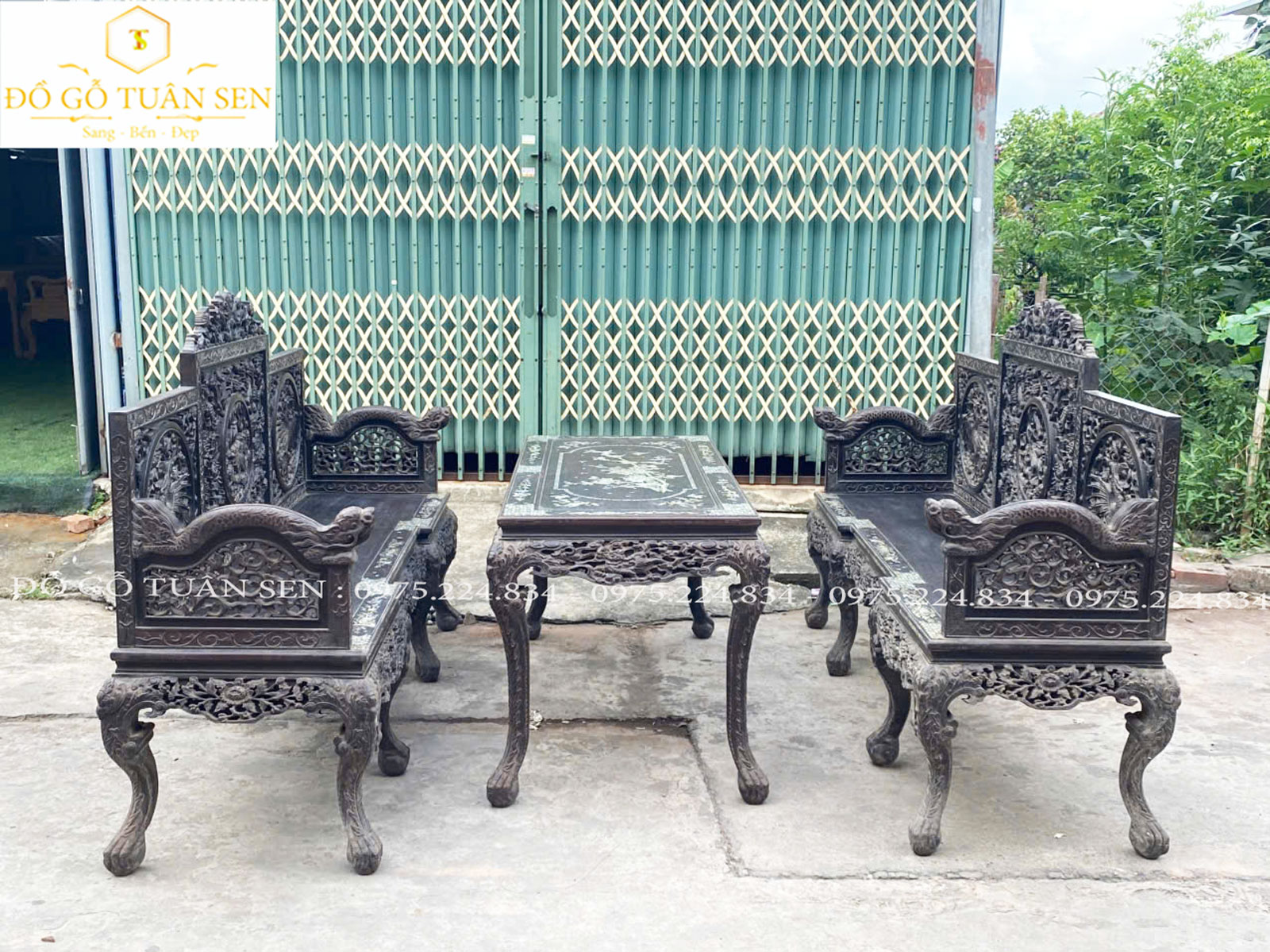 giới thiệu bộ trường kỷ tam sơn gỗ gụ